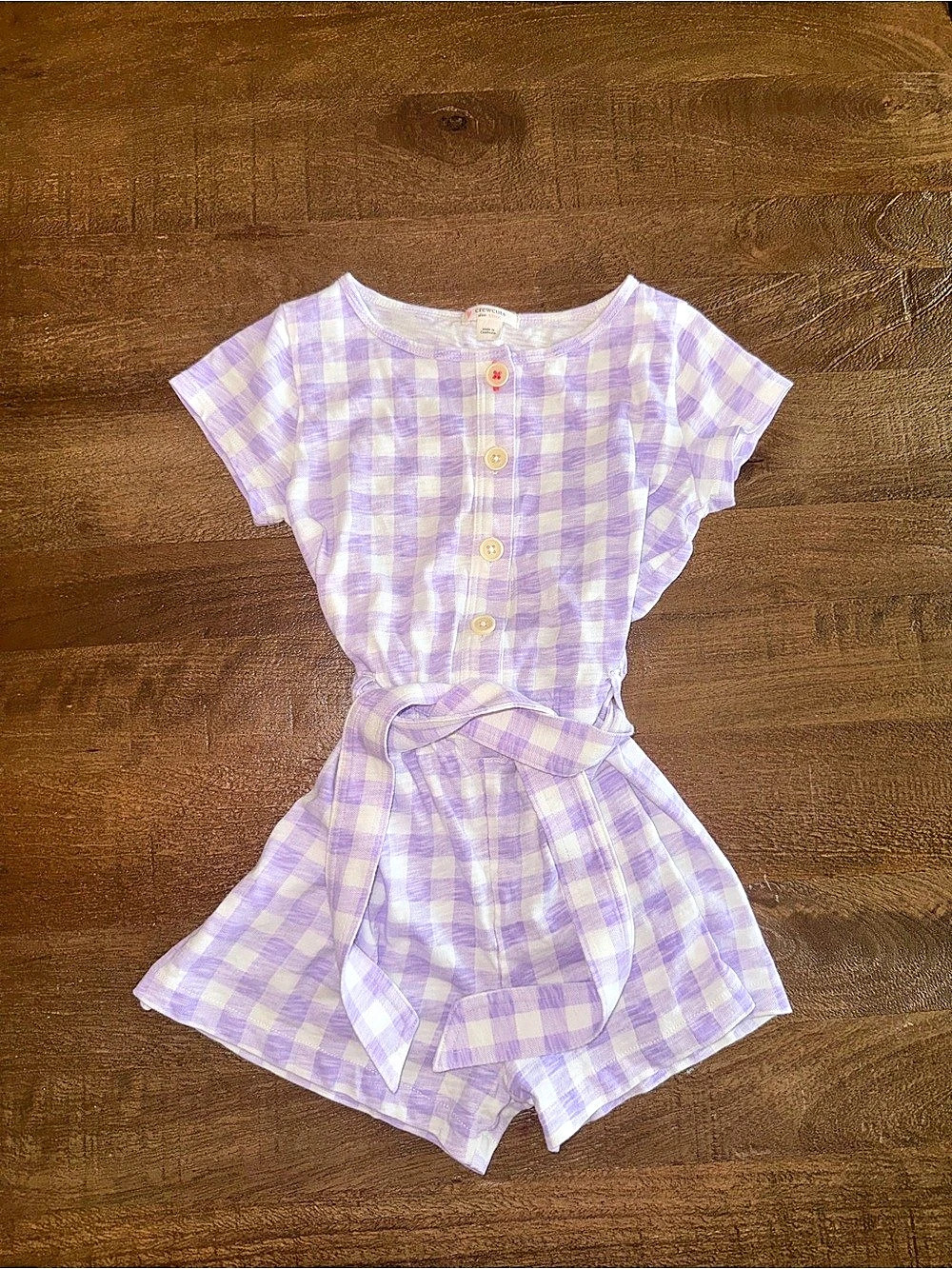Crewcuts Girls Gingham Romper Like New